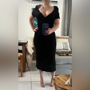 Formal Long Black Sparkling Glitter Dress